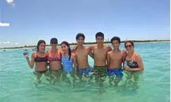 Visitors at the sandbar